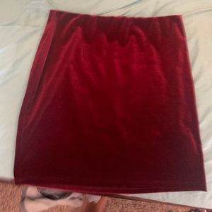 Red mini skirt